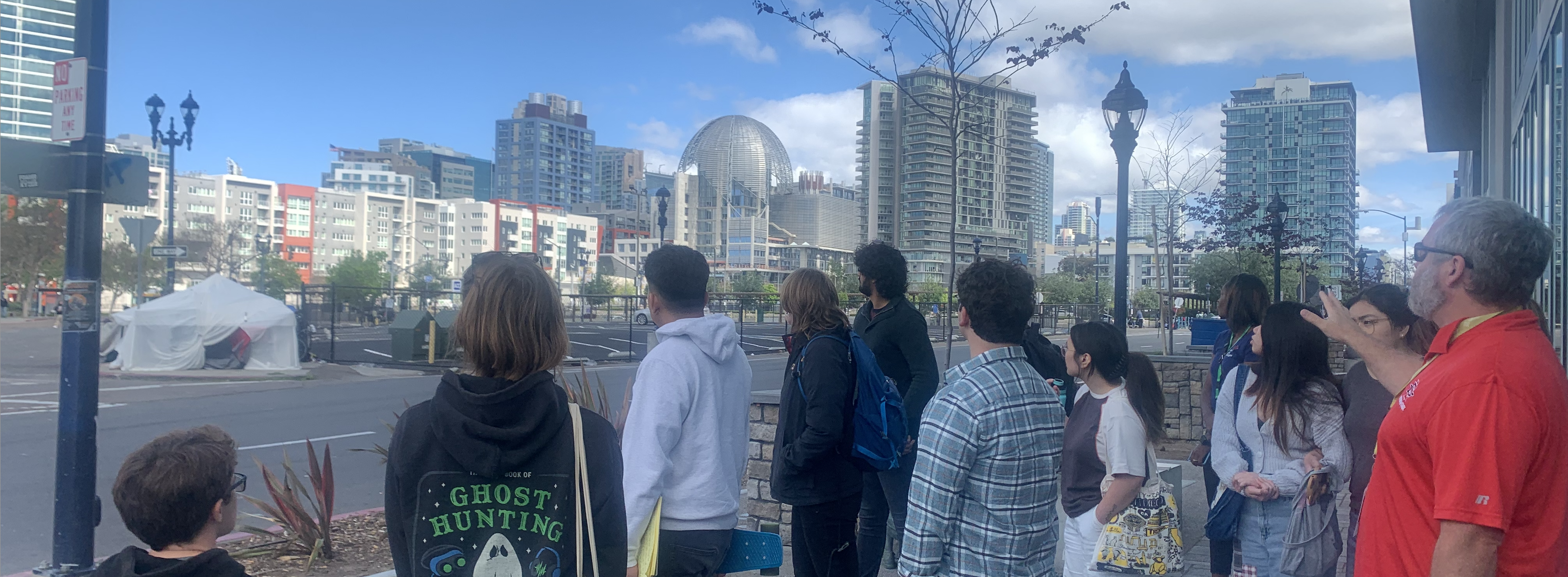 Homelessness Hub Banner Photo of Students in City